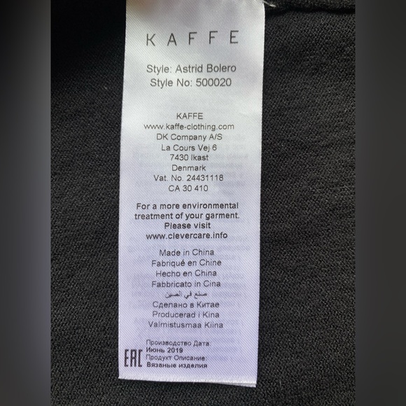 KAFFE ASTRID BOLERO in Black Medium - Picture 10 of 12
